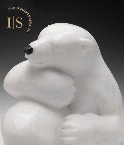 RÉSERVÉ** VINTAGE 16" Ours polaire câlin par Bill Nasogaluak *Ursus*