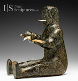 VINTAGE 9" Hunter-Shaman by Nancy Aupaluktuq *Tusk, Tusk, Tusk*