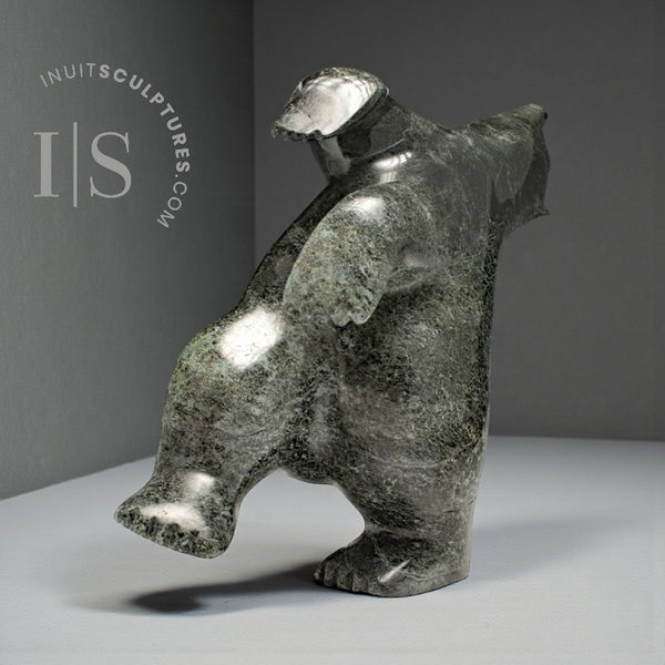 Ours dansant signature de 40 cm (16 po) par la sculptrice d'élite Nuna Parr *Regardez tout en haut*