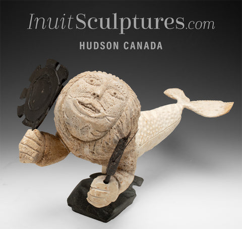 Danseur de tambour Sedna VINTAGE 11" par Daniel Shimout *Surfer sur la vague*