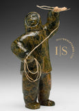 VINTAGE 10" Eskimo Hunter with Spear by Isaaci Etidloie *Guys! Over Here!*