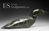 CURATOR'S CHOICE 23" SIGNATURE Red Eye Loon by Jimmy Iqaluq *Pin Feathers*