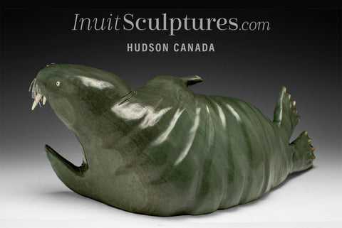 14" SIGNATURE Walrus by  Jimmy Iqaluq