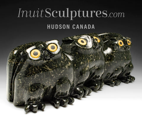 13" SIGNATURE Owls par Joanasie Manning *Le Parlement est en session*