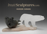 8" Young Polar Bear & Seal by Peter K. *Night Watch*