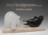 8" Young Polar Bear & Seal by Peter K. *Night Watch*