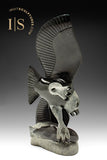 16" SIGNATURE Aigle et poisson par Pits Qimirpik *Vol de minuit*