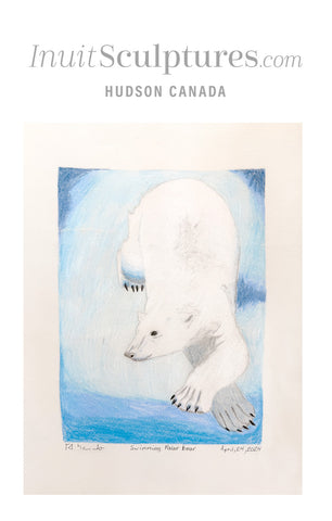 Ours polaire rôdant par Mia Salamonie Un dessin original.