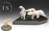 VINTAGE 6" Ours et loutre par Kane Urkarqsak *Un acte de foi* CHOIX DU CONSERVATEUR