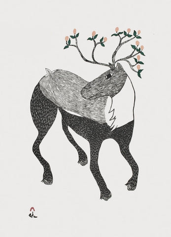 DERNIÈRE IMPRESSION dans toute la collection ! Caribou en fleurs 2021 par NINGIUKULU TEEVEE 
