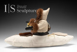 Art textile Inuk de 16 po en kayak par Dianne K. *Afloat*