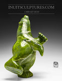 14" Two Way Electric Green Dancing Bear by Johnny Manning