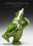 14" Two Way Electric Green Dancing Bear by Johnny Manning